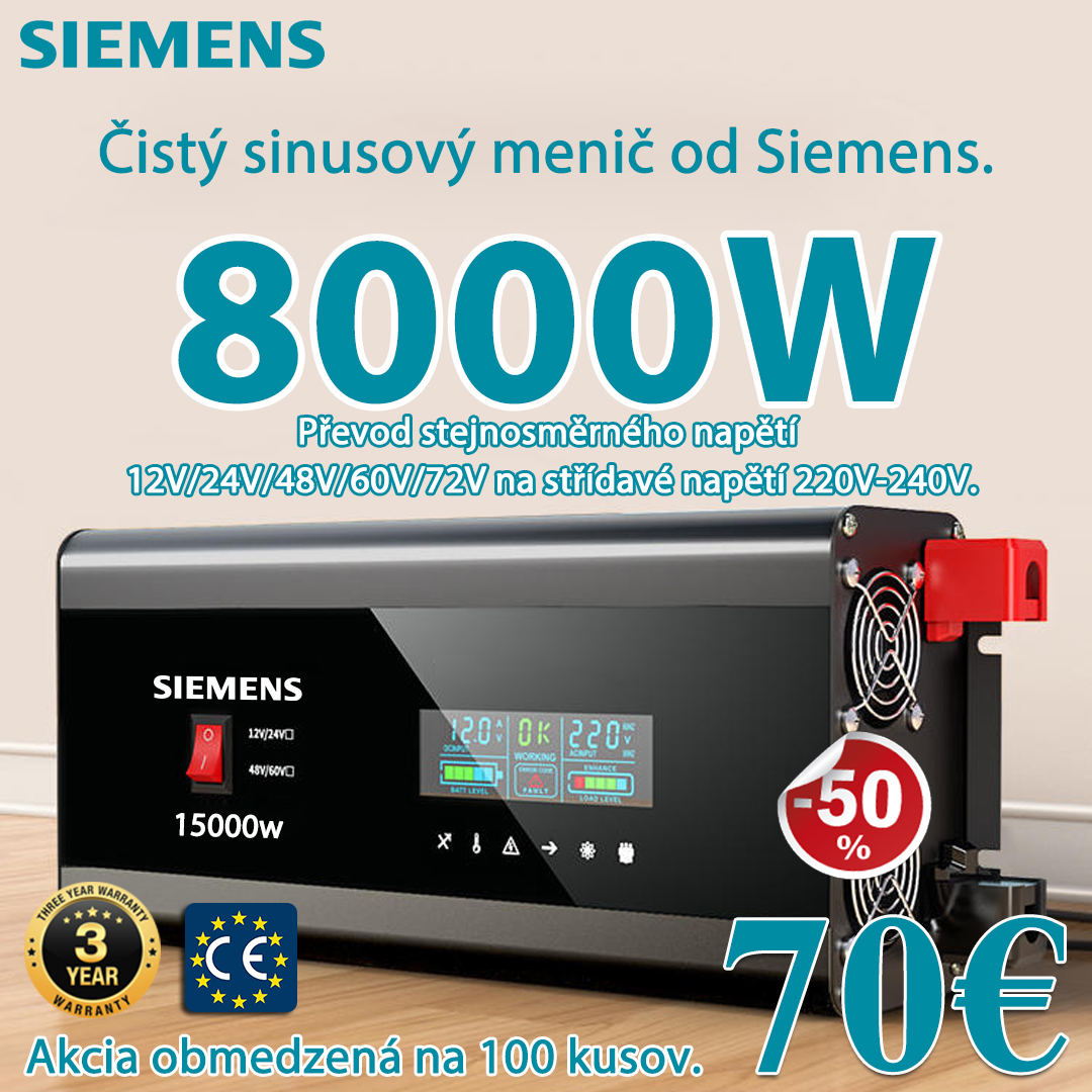 【SIEMENS】Čistý sinusový měnič 8000W