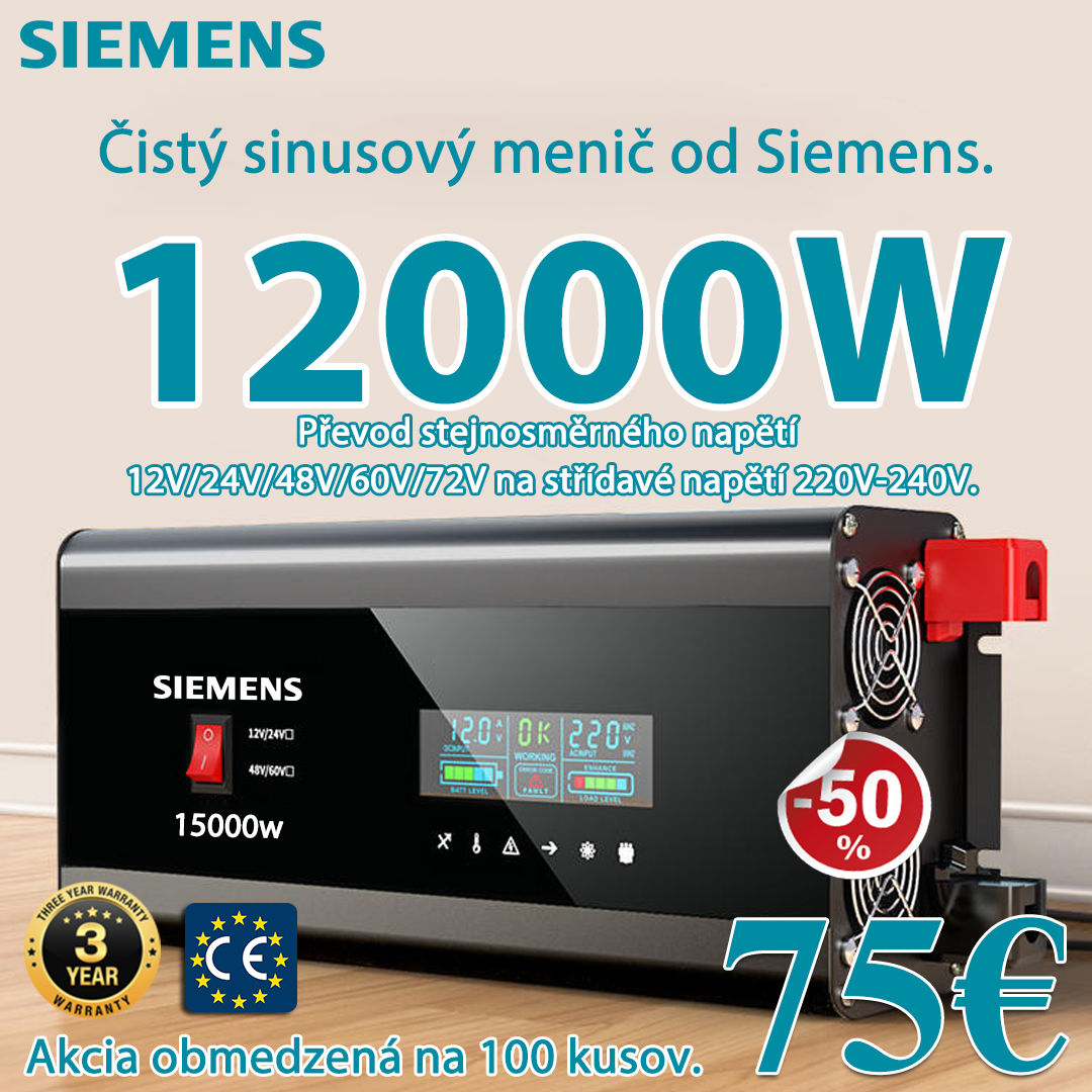 【SIEMENS】Čistý sinusový měnič 12000W