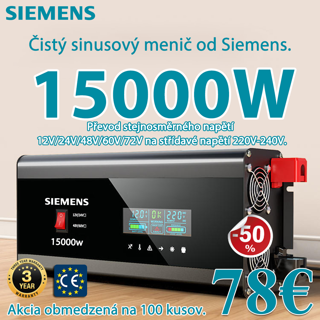 【SIEMENS】Čistý sinusový měnič 15000W