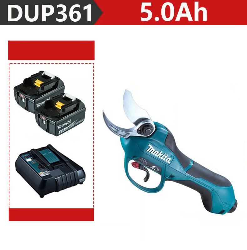 [Makita DUP361PT2 záhradnícke nožnice 1000 W + dve 5,0 Ah batérie 36 V + nabíjačka] Výdrž batérie 6 hodín