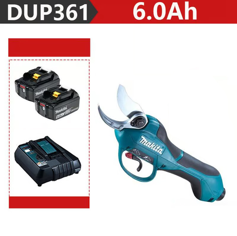 [Makita DUP361PT2 záhradnícke nožnice 2000 W + dve 6,0 Ah batérie 48 V + nabíjačka] Výdrž batérie 12 hodín